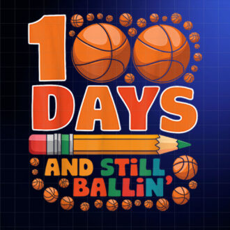 100 Days Of School 100th Day Of School Basketball Kids Boys Shirt PNG, DTF, DTG, Sublimation Design