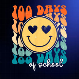 100 Days Of School 100th Day Of School Vintage Smile Face Shirt PNG, DTF, DTG, Sublimation Design