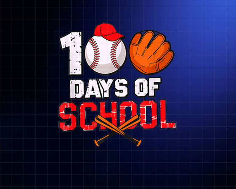 100 Days Of School Baseball 100th Day For Boys Kids Shirt PNG, DTF, DTG, Sublimation Design
