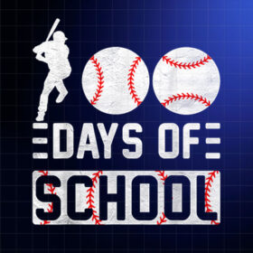 100 Days Of School Baseball 100th Day Of School Baseball Shirt PNG, DTF, DTG, Sublimation Design