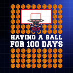 100 Days Of School Basketball 100th Day Balls Boys Shirt PNG, DTF, DTG, Sublimation Design