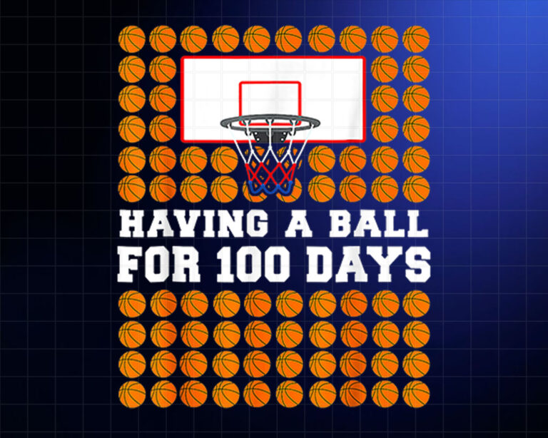 100 Days Of School Basketball 100th Day Balls Boys Shirt PNG, DTF, DTG, Sublimation Design