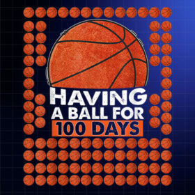 100 Days Of School Basketball 100th Day Balls For Boys Kids Shirt PNG, DTF, DTG, Sublimation Design