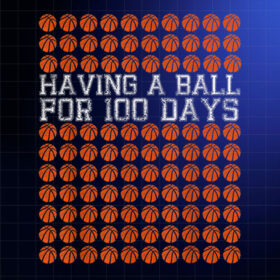 100 Days Of School Basketball 100th Day Balls For Boys Shirt PNG, DTF, DTG, Sublimation Design