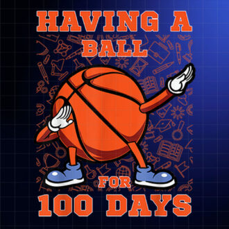 100 Days Of School Basketball 100th Day Balls Kids Boys Shirt PNG, DTF, DTG, Sublimation Design