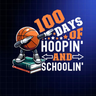 100 Days Of School Basketball Funny 100th Day Basketball Shirt PNG, DTF, DTG, Sublimation Design