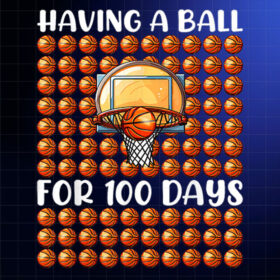 100 Days Of School Basketball Lover 100th Day Balls For Boys Shirt PNG, DTF, DTG, Sublimation Design