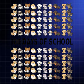 100 Days Of School Cute Dogs Happy 100th Day Of School Shirt PNG, DTF, DTG, Sublimation Design