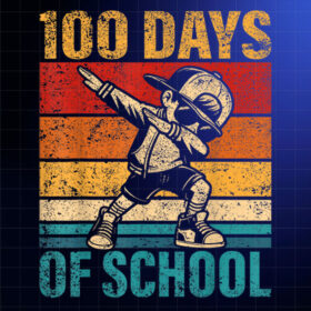 100 Days Of School Dabbing Boy Student 100th Day Of School Shirt PNG, DTF, DTG, Sublimation Design
