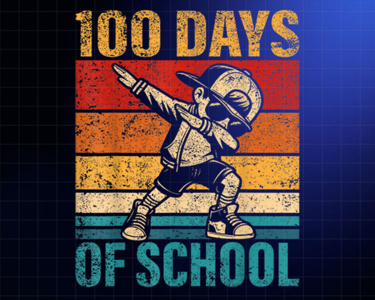 100 Days Of School Dabbing Boy Student 100th Day Of School Shirt PNG, DTF, DTG, Sublimation Design