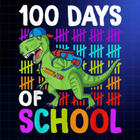 100 Days Of School Dinosaur T Rex Boys Kids 100th Day Dino Shirt PNG, DTF, DTG, Sublimation Design