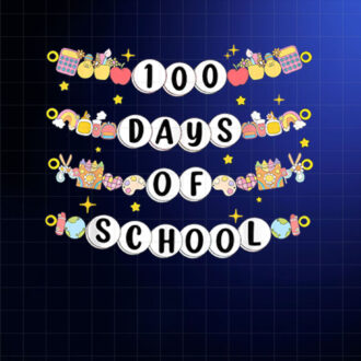 100 Days Of School Friendship Bracelet Girl Women Shirt PNG, DTF, DTG, Sublimation Design