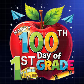 100 Days Of School Happy 100th Day of 1st Grade Teacher Shirt PNG, DTF, DTG, Sublimation Design