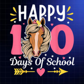 100 Days Of School Horse 100th Day Smarter Teacher Kids Shirt PNG, DTF, DTG, Sublimation Design
