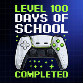 100 Days Of School Shirt For Boys Level Completed Gamer Shirt PNG, DTF, DTG, Sublimation Design