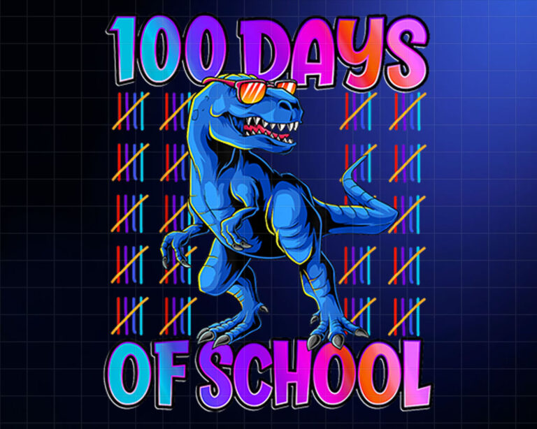 100 Days Of School Shirt Trex 100 Days Smarter 100th Day Shirt PNG, DTF, DTG, Sublimation Design