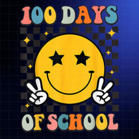 100 Days Of School Smile Face Happy 100th Day Of School Shirt PNG, DTF, DTG, Sublimation Design
