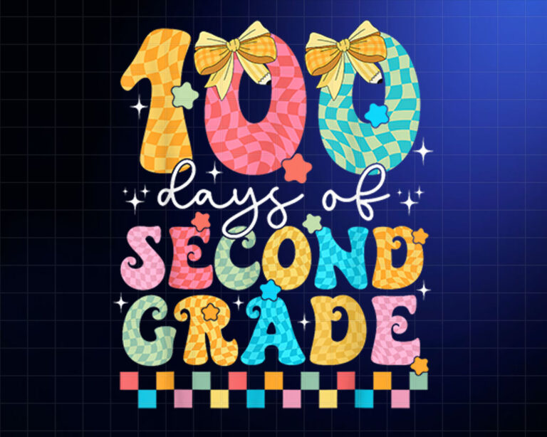 100 Days Of Second Grade 100th Day Of School 2nd Grade Shirt PNG, DTF, DTG, Sublimation Design