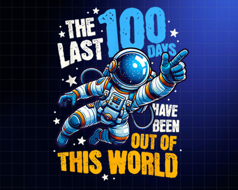100 Days Out Of This World 100th Day of School Boys Space Shirt PNG, DTF, DTG, Sublimation Design