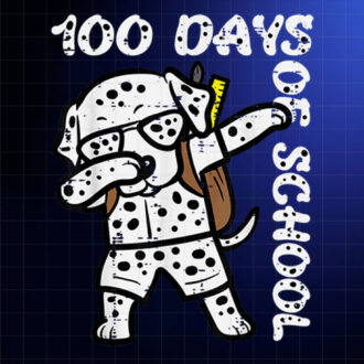 100 Days School Dalmatian Dog Dab 100th Day Boys Girls Kids Shirt PNG, DTF, DTG, Sublimation Design