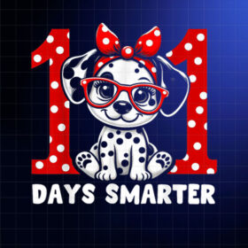 100 Days Smarter 100st Day School Dalmatian Dog Teacher Kids Shirt PNG, DTF, DTG, Sublimation Design