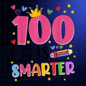 100 Days Smarter 100th Day Of School Toddlers Girls Shirt PNG, DTF, DTG, Sublimation Design