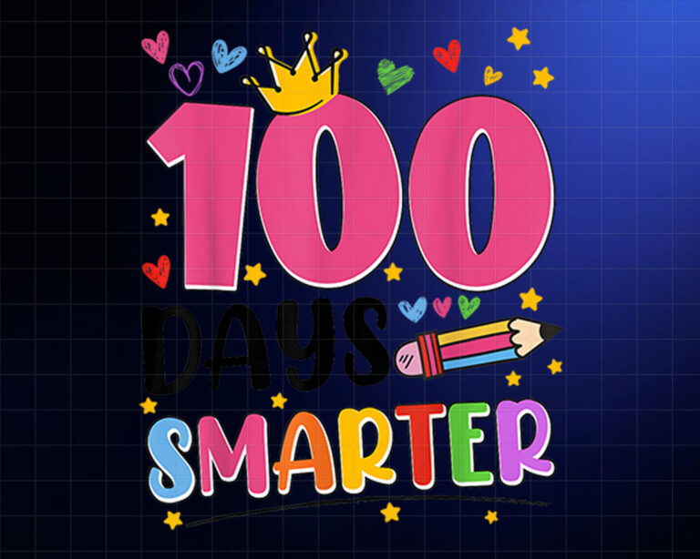 100 Days Smarter 100th Day Of School Toddlers Girls Shirt PNG, DTF, DTG, Sublimation Design