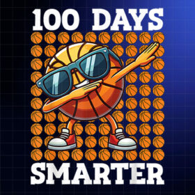 100 Days Smarter BasketBall Kids 100 Days of School Boys Shirt PNG, DTF, DTG, Sublimation Design