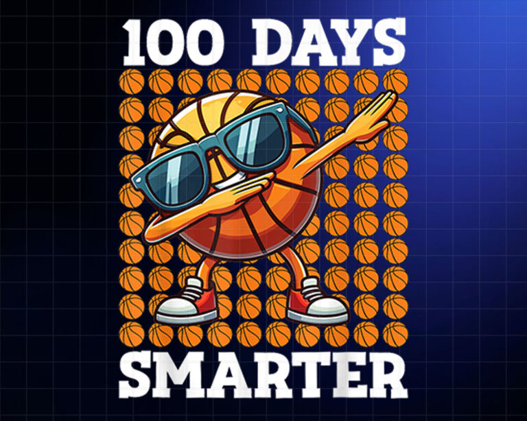 100 Days Smarter BasketBall Kids 100 Days of School Boys Shirt PNG, DTF, DTG, Sublimation Design