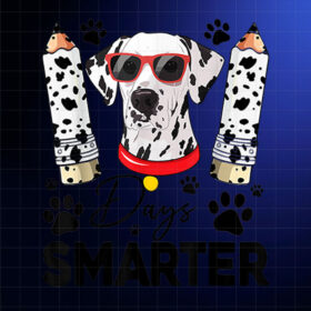 100 Days Smarter Dalmatian Dog 100 Days Of School Kids Boys Shirt PNG, DTF, DTG, Sublimation Design