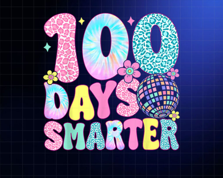 100 Days Smarter Happy 100th Day Of School Kids Boys Girls Shirt PNG, DTF, DTG, Sublimation Design
