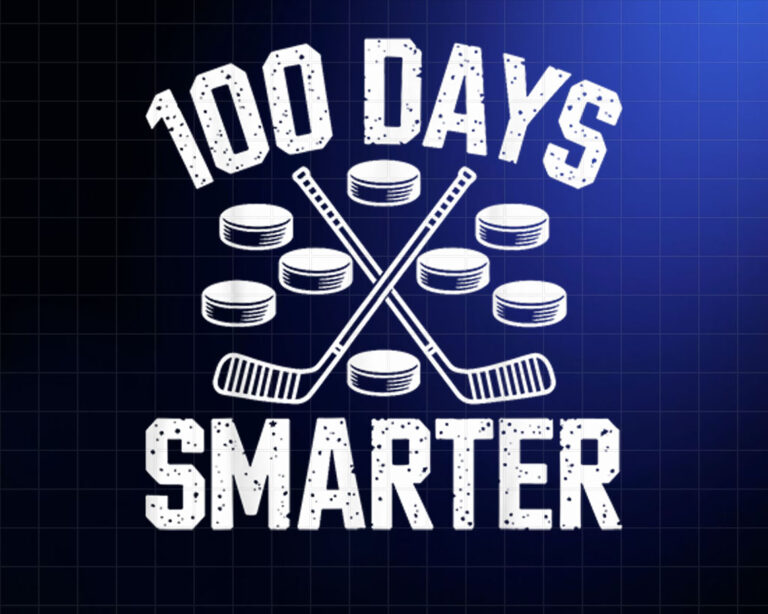 100 Days Smarter Hockey 100th Day Of School Student Teacher Shirt PNG, DTF, DTG, Sublimation Design
