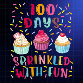 100 Days Sprinkled With Fun 100th Day Of School Girl Shirt PNG, DTF, DTG, Sublimation Design