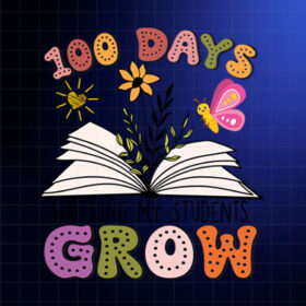 100 Days Watching My Student Grow Boho Flowers kids Teacher  Shirt PNG, DTF, DTG, Sublimation Design