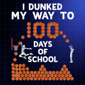 100 Days of School BasketBall Kids 100th Day of School Boys Shirt PNG, DTF, DTG, Sublimation Design