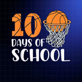 100 Days of School Basketball 100th Day School for kids Shirt PNG, DTF, DTG, Sublimation Design
