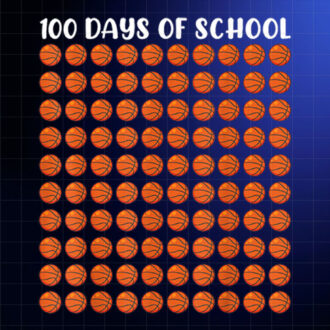 100 Days of School Basketball 100th Vintage Teacher Retro Shirt PNG, DTF, DTG, Sublimation Design