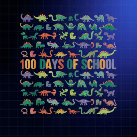100 Days of School Dinosaur Party Kids Celebration Shirt PNG, DTF, DTG, Sublimation Design