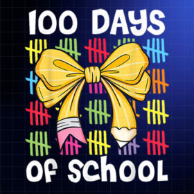 100 Days of School Kids Coquette Bow 100th Day of School Shirt PNG, DTF, DTG, Sublimation Design