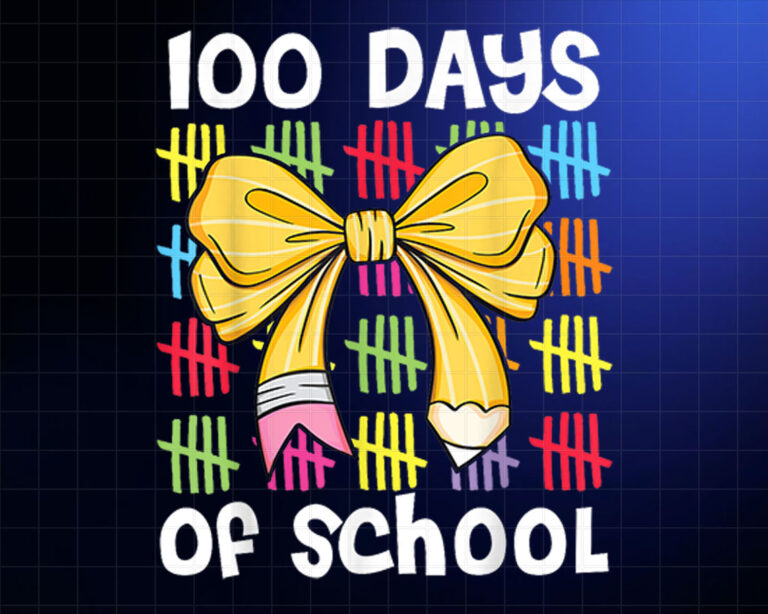 100 Days of School Kids Coquette Bow 100th Day of School Shirt PNG, DTF, DTG, Sublimation Design