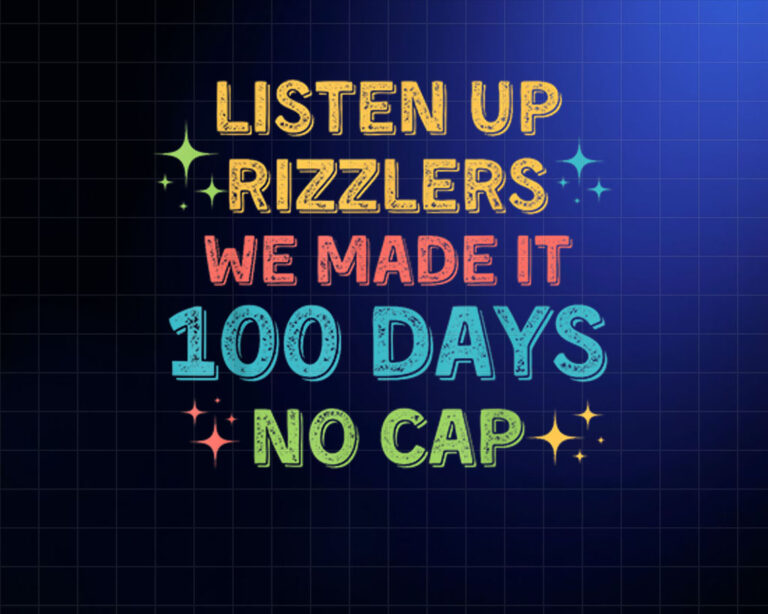 100 Days of School Rizz Shirt for Boys Funny 100 Days Shirt PNG, DTF, DTG, Sublimation Design