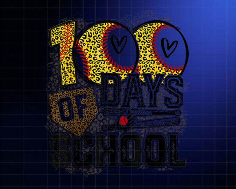 100 Days of School Softball Teacher 100th Day of School Shirt PNG, DTF, DTG, Sublimation Design