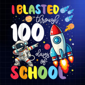 100 Days of School Space Astronaut 100th Day of School Kids Shirt PNG, DTF, DTG, Sublimation Design