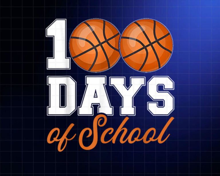 100 days of school for 100th day basketball student teacher Shirt PNG, DTF, DTG, Sublimation Design