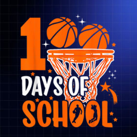 100th Day of School Basketball Kids 100 Days Of School Shirt PNG, DTF, DTG, Sublimation Design