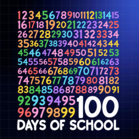 100th Day of School Teacher 100 Days Girls Math Numbers  Shirt PNG, DTF, DTG, Sublimation Design