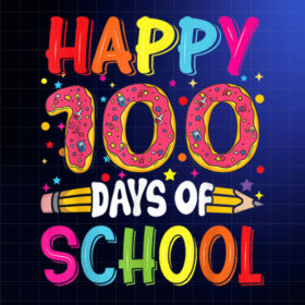 100th Day of School Teachers Kids Child Happy 100 Days Donut Shirt PNG, DTF, DTG, Sublimation Design