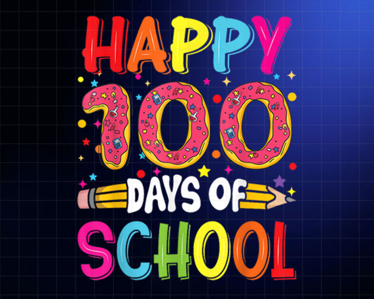 100th Day of School Teachers Kids Child Happy 100 Days Donut Shirt PNG, DTF, DTG, Sublimation Design