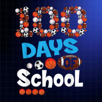 100th Days Of School T Shirt Baseball Basketball School Gift Shirt PNG, DTF, DTG, Sublimation Design