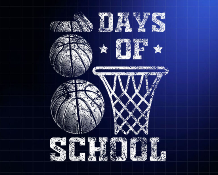 100th days of school Basketball distressed Shirt PNG, DTF, DTG, Sublimation Design